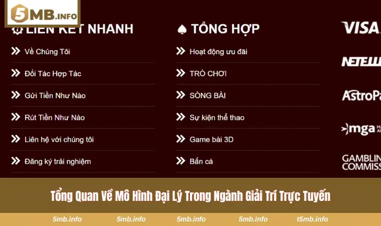 Đại Lý 5MB 1 Hệ thống phân cấp đại lý trong ngành giải trí trực tuyến