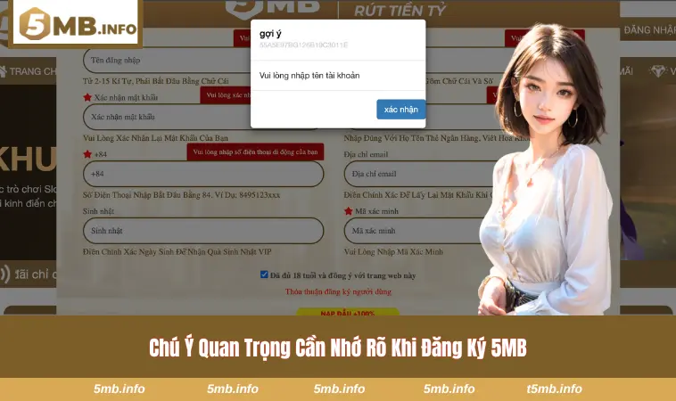 Đăng Ký 5MB 3 Chú ý quan trọng khi tạo lập account