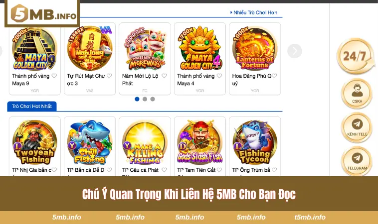 Các chú ý quan trọng cần nhớ khi kết nối đến 5MB