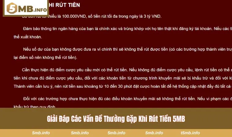 Rút Tiền 5MB 3 Người chơi gặp phải trường hợp nào nhiều nhất